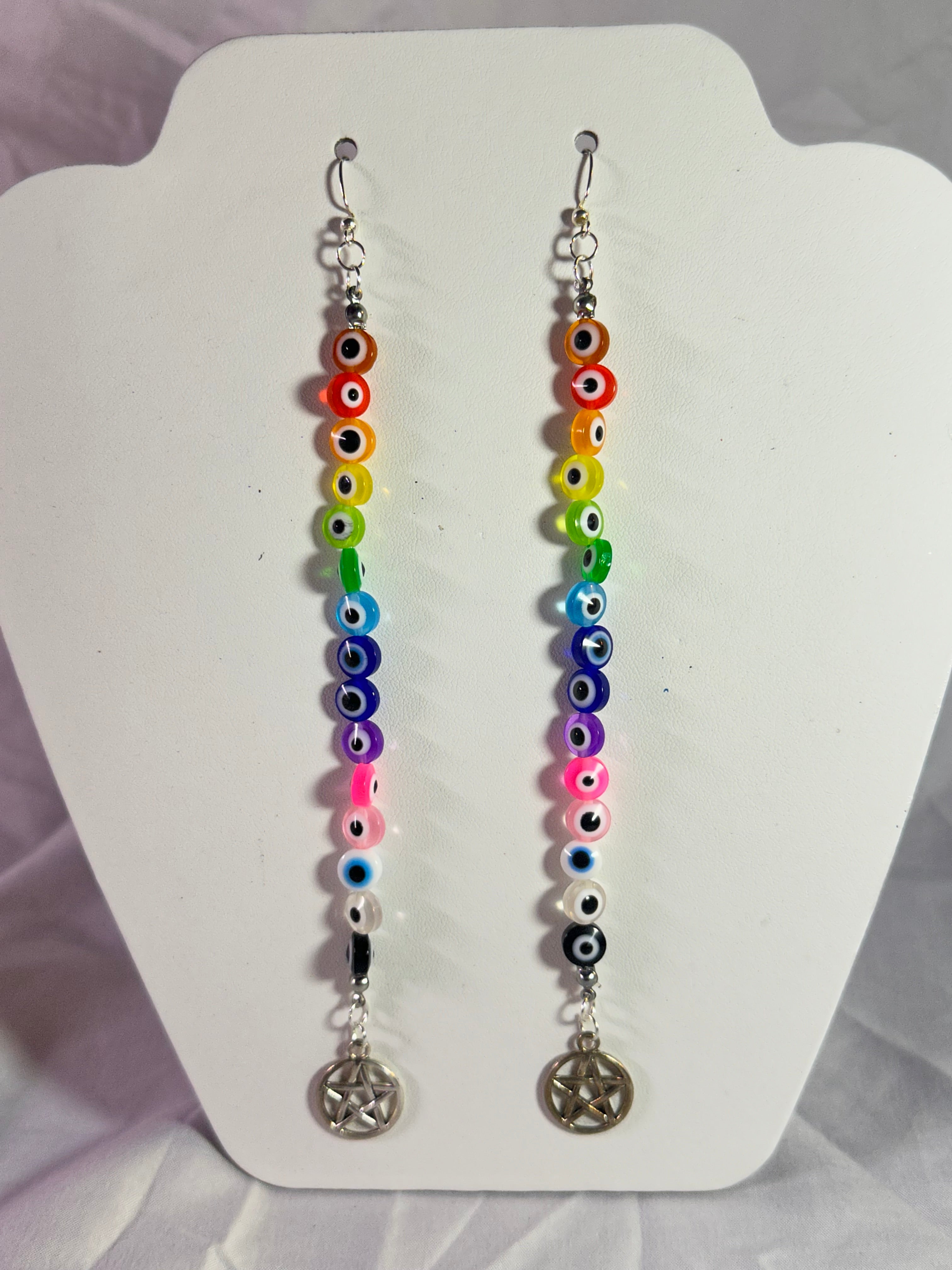 Minor Rainbow Evil Eye Earrings
