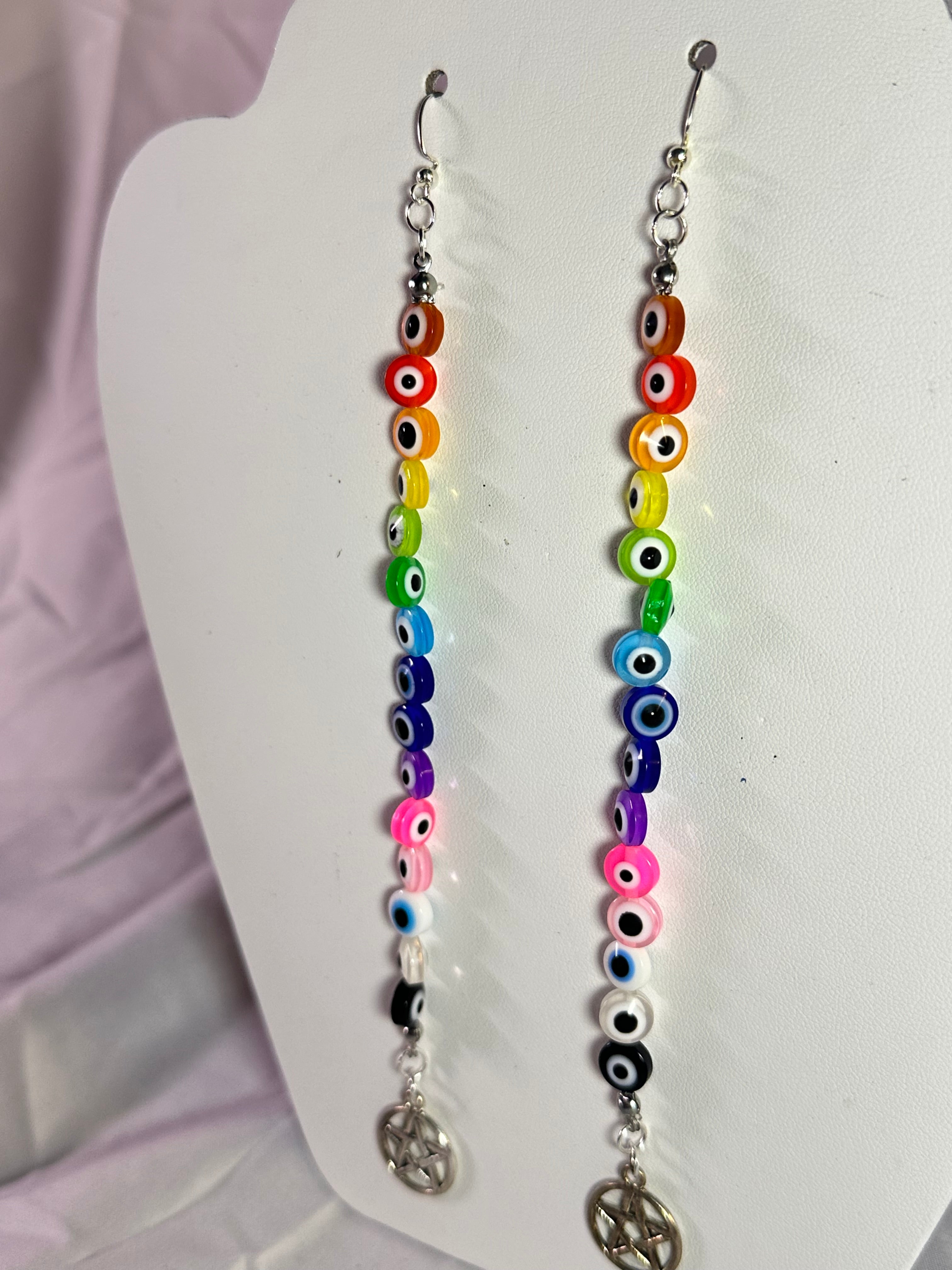 Minor Rainbow Evil Eye Earrings